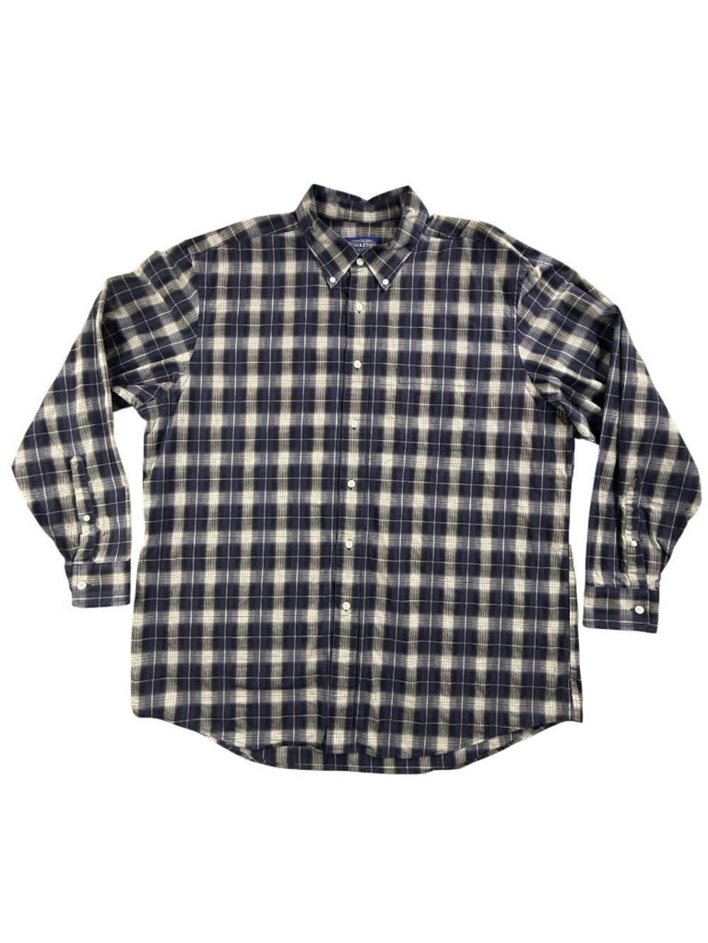 Pendleton Shirt Mens XXL Blue Plaid Button Down Long Sleeve Cotton Casual Pocket